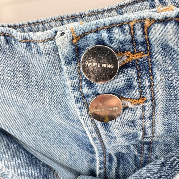 Anine Bing Jeans‎ Everly Paper Bag Waist High Rise Denim Women's Size 29 Blue - Picture 10 of 14